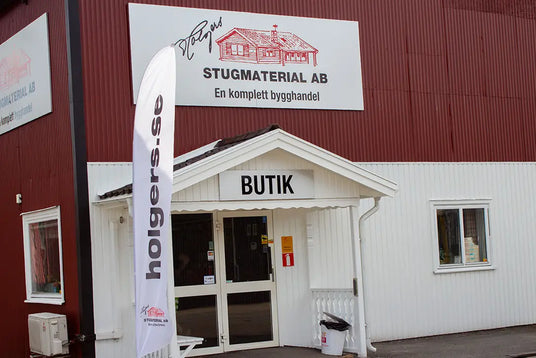 Bild på Entrén hos Holgers i Limmared. En byggvaruhandel i Tranemo Kommun.