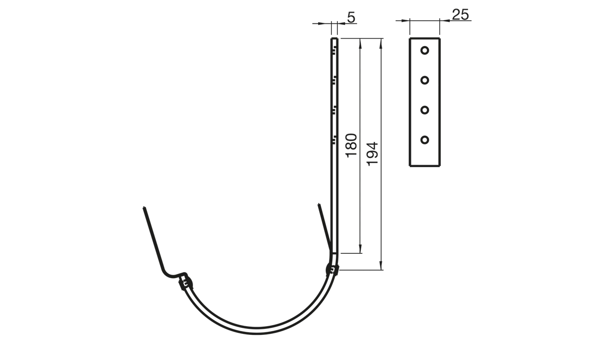Rännkrok 125mm K18