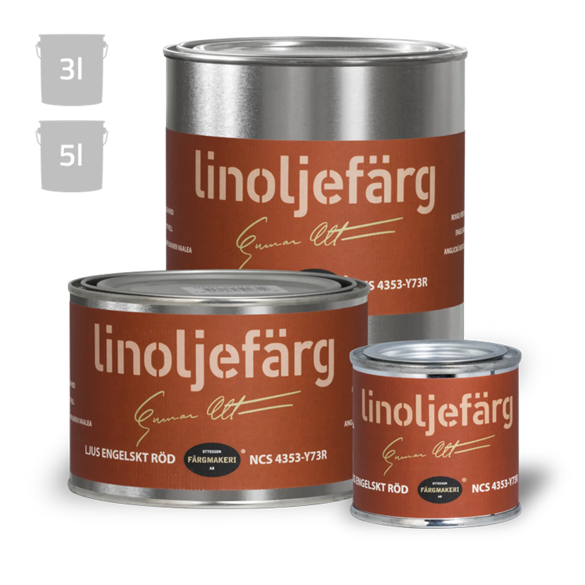 LINOLJEFÄRG 1A-10A L JUS ENGELSKT RÖD 0,5L OTTOSSON