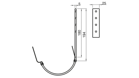 Rännkrok 125mm K18
