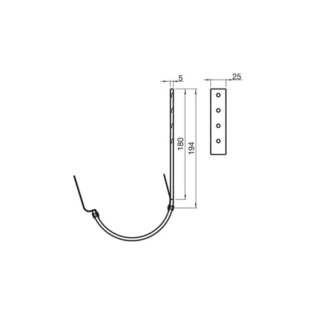 Rännkrok 125mm K18